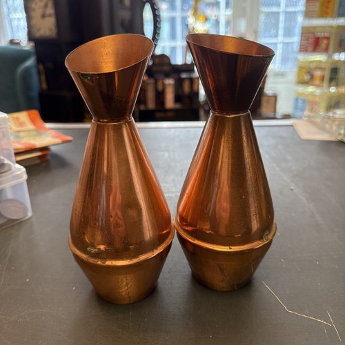 Pair copper vases - pair,