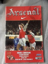 Arsenal V Sunderland Programme