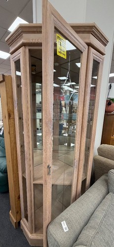Modern oak finish glass corner - modern,
