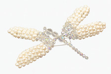Brooch Dragonfly Pearl Made With Swarovski Real Freshwater Pearls