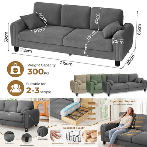 Seater waffle fabric sofa - 3,