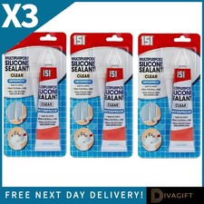 3 x CLEAR SILICONE SEALANT