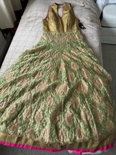Green & Gold Anarkali Dress