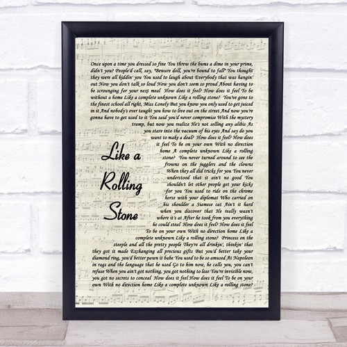 Like rolling stone - like, a