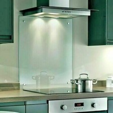BELOFAY Clear Toughened Heat Resistant Kitchen Glass Splashback /Holes & Screw