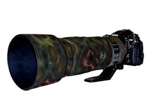 Nikon 200 500mm f5.6 VR Neoprene lens protection camouflage cover Moss