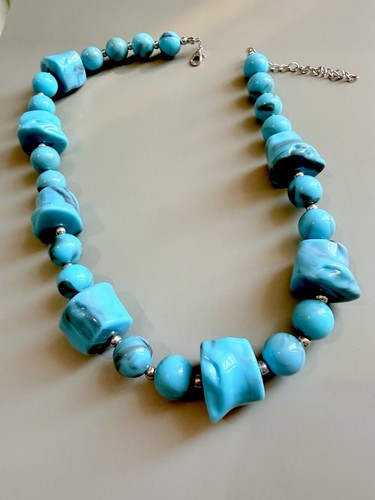 Blue turquoise beaded - blue,