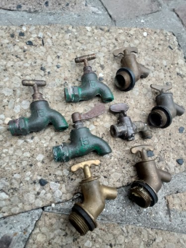 Vintage brass barrel taps - brass,