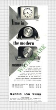 MAPPIN AND WEBB Clocks Advert - 1950 Cutting