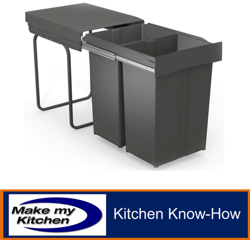 Kitchen waste bin double pull - bin,