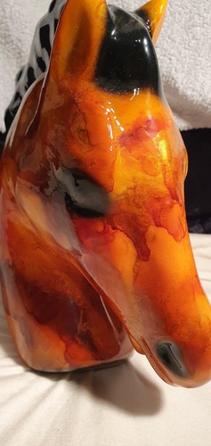 Flambe pottery horse head - flambe,