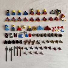 LEGO Castle Minifigure Spares & Accessories Bundle Shields Weapons Helmets Plume