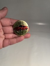 Vntg POG 1990s Porsche 911 Carrera Gold Foil Red Sports Car Milk Bottle Top Cap