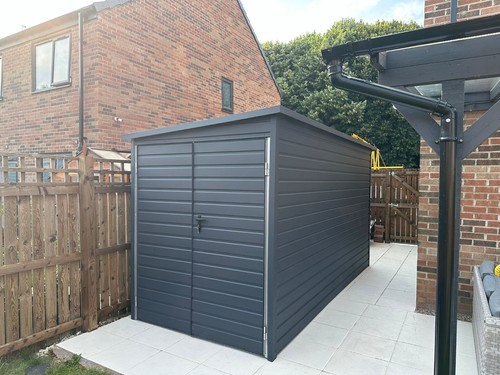 Metal building garden - building,