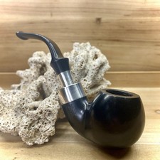 68g 1999 Peterson Ebony Spigot Bent (XL02S) Estate Tobacco Pipe Sterling Silver