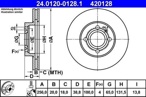Brake disc ate - disc, 24.0120-0128.1