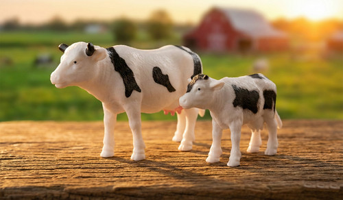 Plastic animal farm cow - animal,
