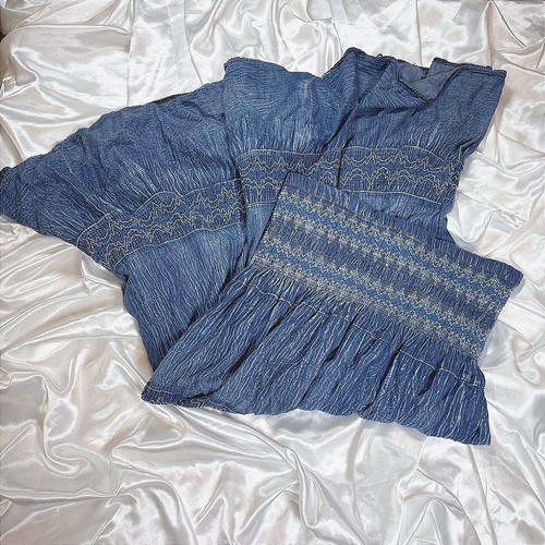 Y2k lapis smocked maxi - smocked, dress