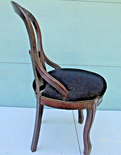 Old walnut balloon back chair - old,