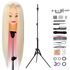 26-28" Training Head Styling Hairdressing Mannequin Doll Tripod Holder Braid Set