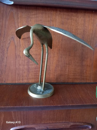Brass heron stalk mid century - stalk,