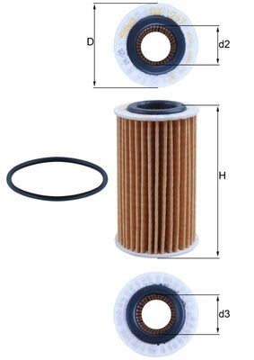 Mahle 1267d oil filter fits - ox,