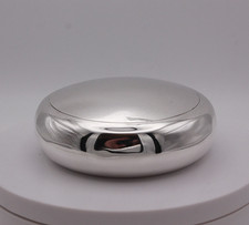 Sterling Silver Large Squeeze Tobacco, Snuff or Pill Box Birmingham 1900