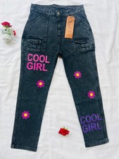 Girls High Waist Acid Wash