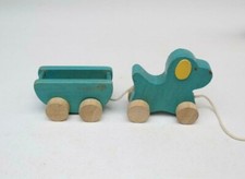 EVEREARTH Wooden Pull-Along Toy Dog With Trailer