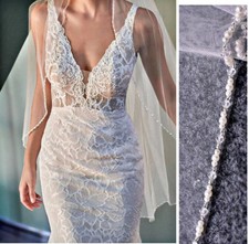 1 Tier Wedding Veil Beaded