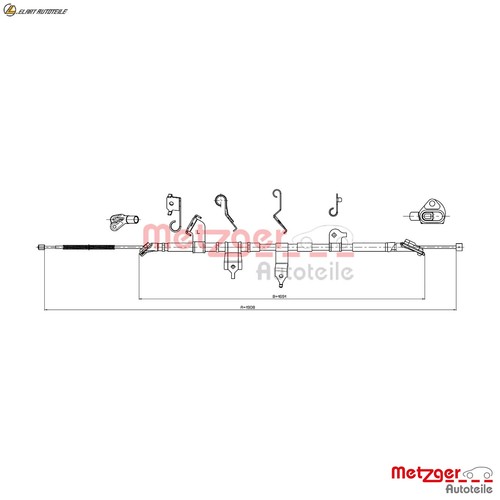 Parking brake cable 1569 - brake, 17.1569