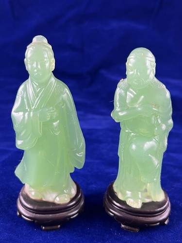Pair vintage chinese jade - vintage,