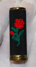 Golden Seal Antique 1920's Brass Lipstick Holder Rose Design - EIN Germany