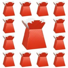 RED Living Vases Florist Bouquet Box Flower Plant Aqua Sweet Boxes Gift UK