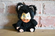Vintage Nyamy Monchhichi Black Friend Kitten 1979 Chicaboo Plush Teddy (K)