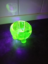 A/F Libochovice 1693 Uranium Green Glass Pot No Lid