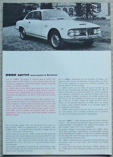 Alfa romeo 2600 sprint car - alfa,