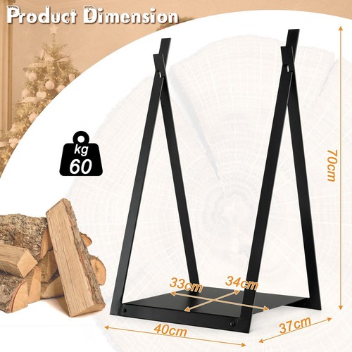 Metal firewood rack black - metal,