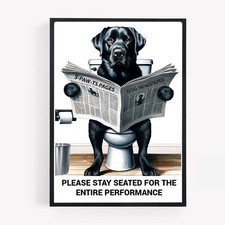 Funny bathroom black labrador