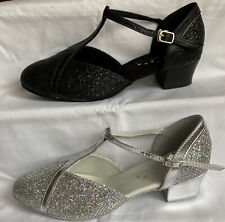 Ladies Black or Silver Ballroom, Latin, Salsa, Jive Dance Shoes - UK sizes 3 - 8
