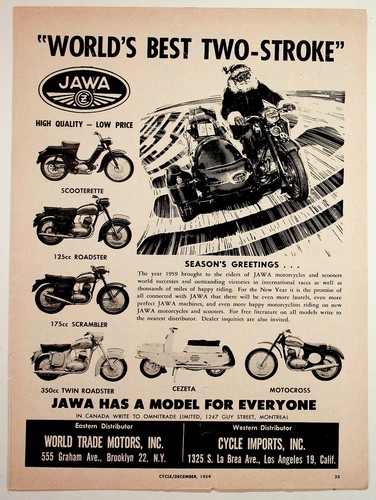 1959 jawa motorcycles santa - 1959, ad