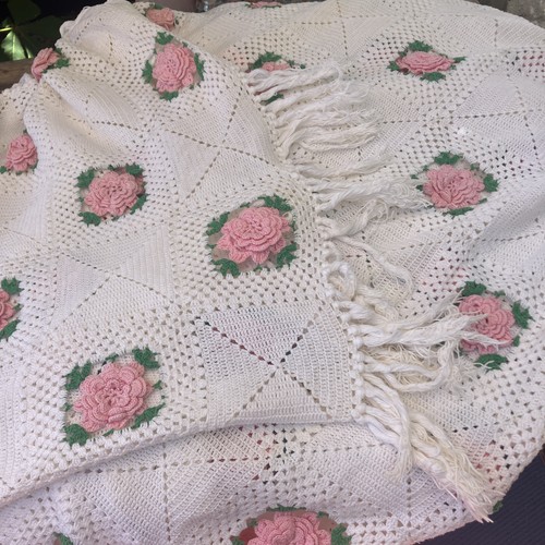 Cotton crochet bed cover with - crochet,