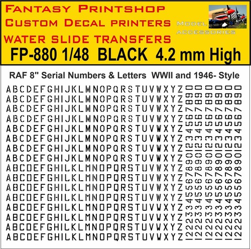 Raf letters numbers water - 8",