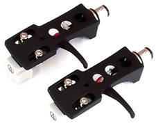 2 x Litz Wired Headshells & Audio Technica Cartridges For Numark DJ Turntables