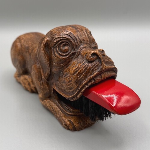 Vintage wooden brown dog brush - brown,