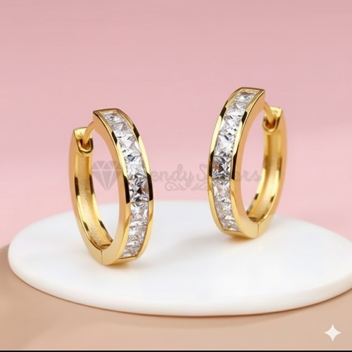 Crystal huggie hoop earrings - crystal,