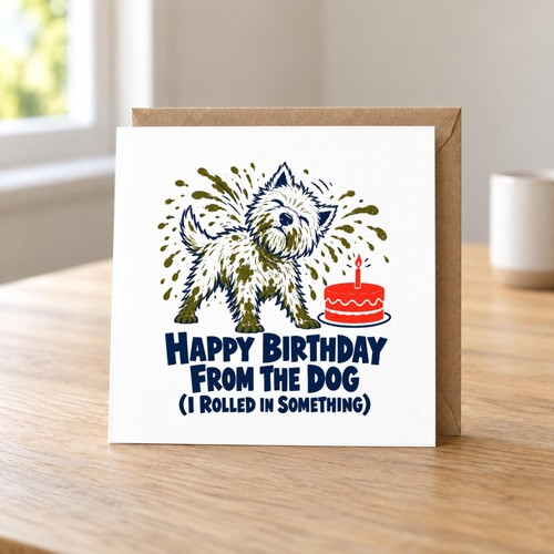 Westie birthday card from - birthday,
