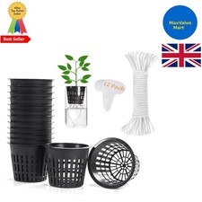 3-Inch Net Pots with Self-Watering Wick Cord - 12 Pack for -Round Gardening