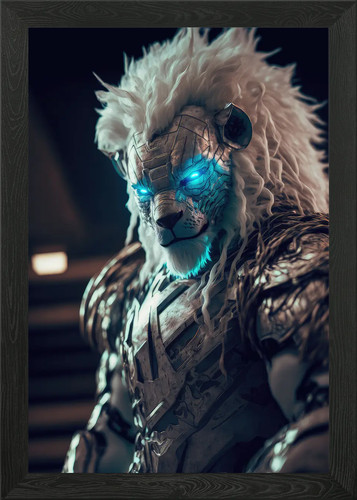 Future albino lion framed - lion,