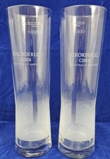 2x Rekorderlig Swedish Cider Glasses Tall Pint 20oz Excellent Condition